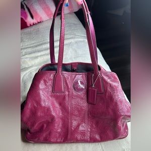 Raspberry Pink Patent Leather Coach Purse